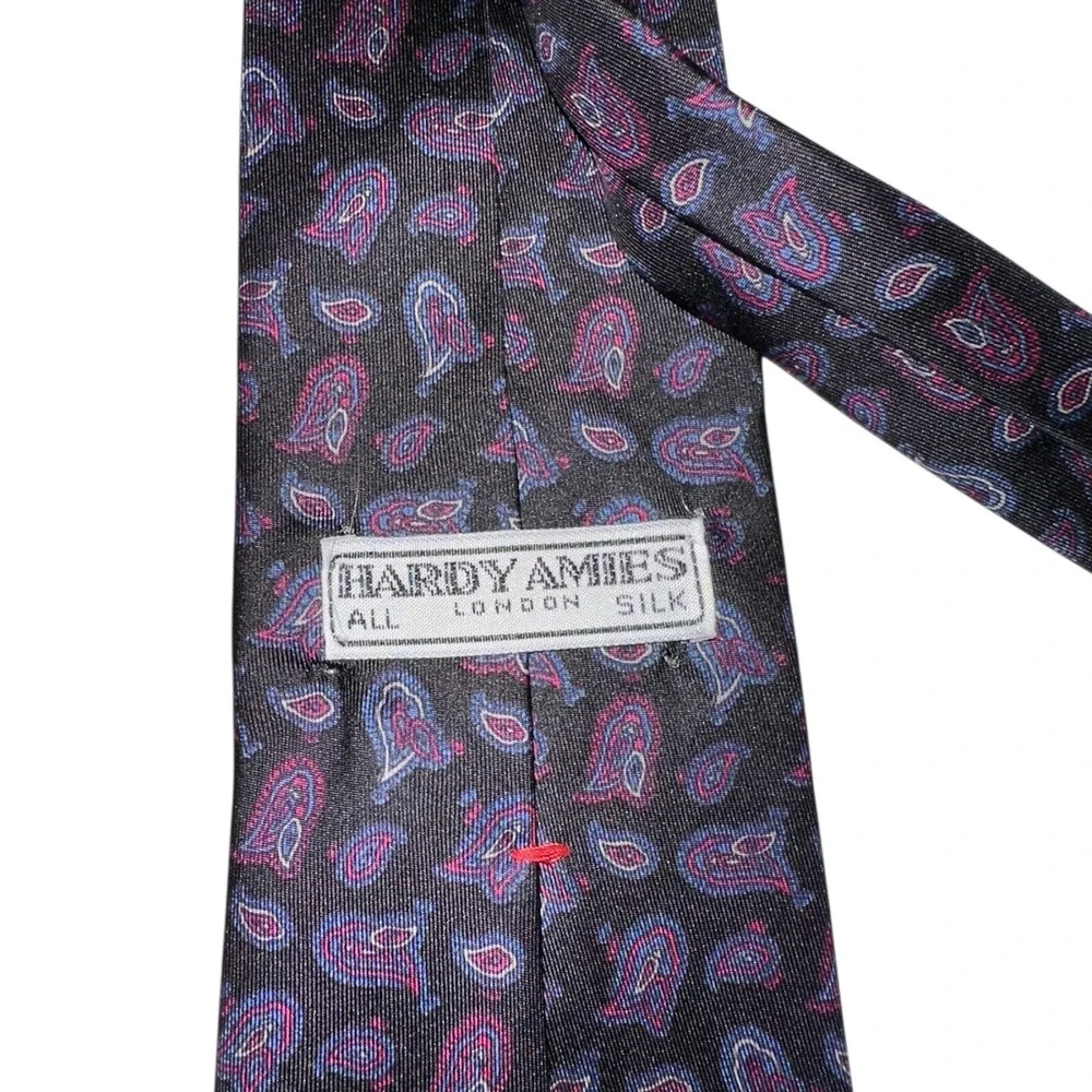 Hardy Amies London Silk Necktie Mens Paisley Pattern Business Formal‎ A20Q
